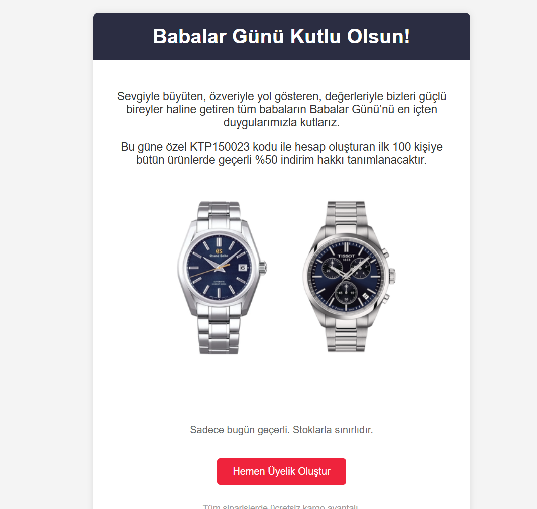 Babalar Günü Saat İndirimi